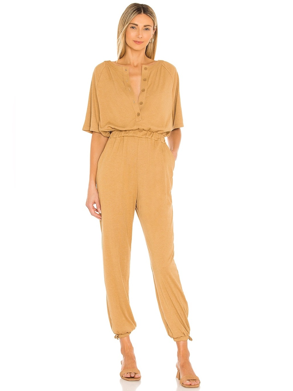 Lovers + Friends Karina Jumpsuit Sz Large NWT in Cinnamon Brown
